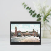 Carte postale ancienne - Gare de Wiesbaden, Allema (Debout devant)