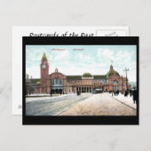 Carte postale ancienne - Gare de Wiesbaden, Allema (Devant / Derrière)