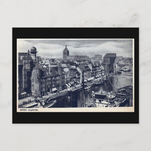 Carte postale ancienne, Gdansk/Danzig - Langebruck (Devant)