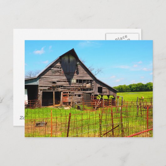 Carte Postale ancienne grange en bois (Devant / Derrière)