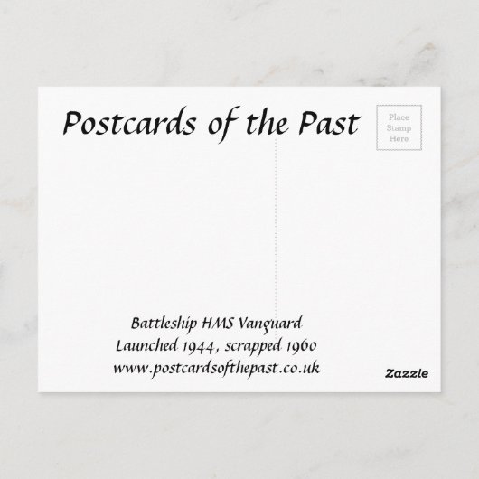 Carte postale ancienne - HMS Vanguard (Dos)