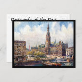 Carte postale ancienne - Hôtel de ville, Hambourg, (Devant / Derrière)