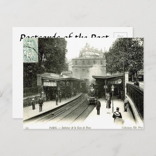 Carte postale ancienne - La Gare de Passy, Paris (Devant / Derrière)