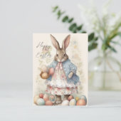 Carte postale ancienne Lapin de Pâques (Debout devant)