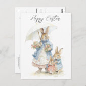 Carte postale ancienne Lapin de Pâques (Devant / Derrière)