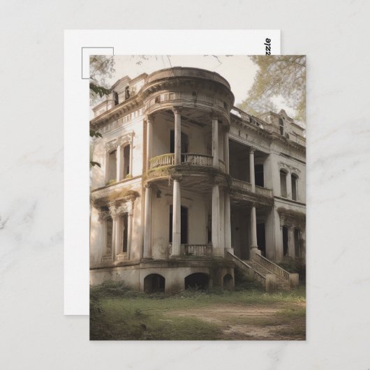 Carte Postale Ancienne Maison Blanche Abandonnée (Devant / Derrière)