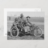 Carte Postale Ancienne mitrailleuse Moto photo vintage (Devant / Derrière)