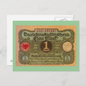 Carte Postale Ancienne monnaie : 1 mark allemand (Devant / Derrière)