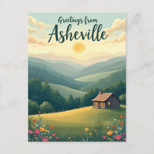 Carte postale ancienne Montagnes Blue Ridge d'Ashe