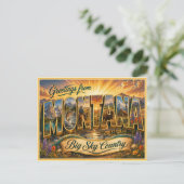 Carte postale ancienne Montana salutation de (Debout devant)