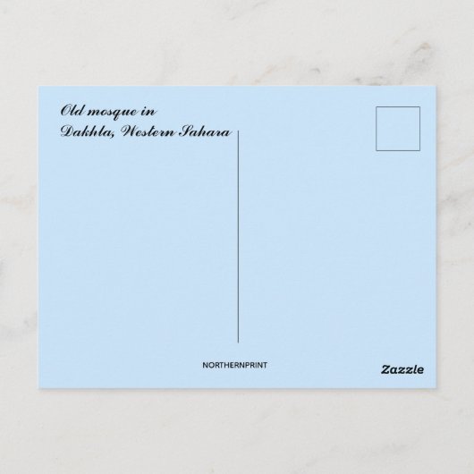 Carte Postale Ancienne mosquée de Dakhla Sahara Occidental (Dos)