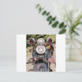 Carte Postale ancienne moto de police indienne (Debout devant)