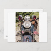 Carte Postale ancienne moto de police indienne (Devant / Derrière)