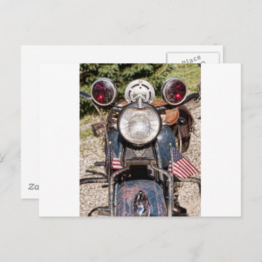 Carte Postale ancienne moto de police indienne (Devant / Derrière)