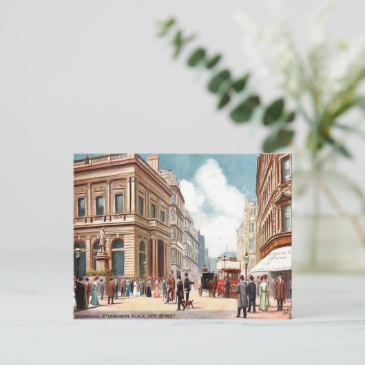 Carte postale ancienne - New Street, Birmingham (Debout devant)