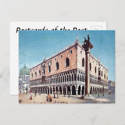 Carte postale ancienne - Palais des Doges, Venise (Devant / Derrière)