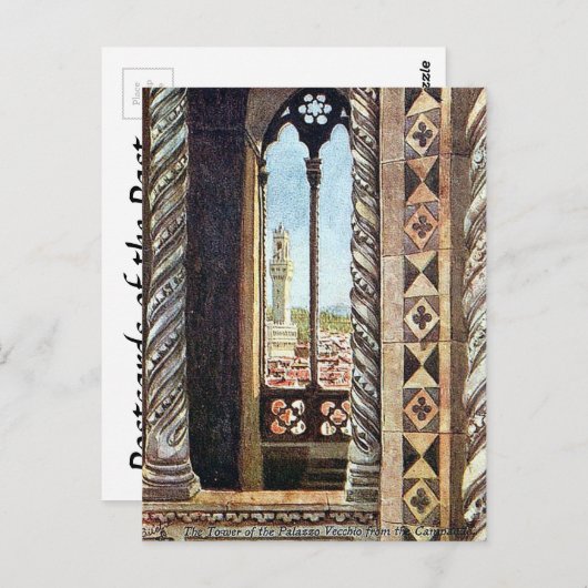 Carte postale ancienne - Palazzo Vecchio, Florence (Devant / Derrière)