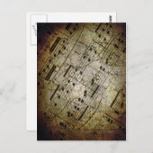 Carte Postale Ancienne partition musicale, notes de musique grun (Devant / Derrière)