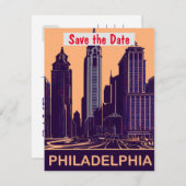 Carte postale ancienne "Philadelphia Save the Date (Devant / Derrière)