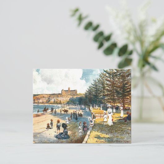 Carte postale ancienne - Plage de Manly, Sydney, N (Debout devant)