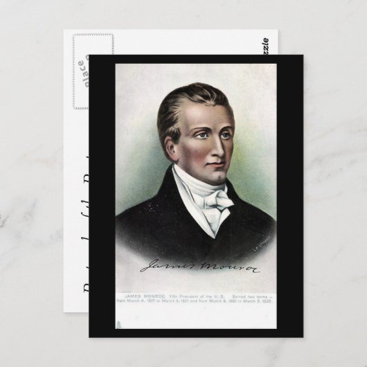 Carte postale ancienne - Président américain James (Devant / Derrière)