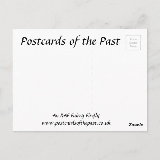 Carte postale ancienne - RAF Fairey Firefly (Dos)