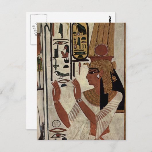 Carte Postale Ancienne reine égyptienne [Nefertari] (Devant / Derrière)