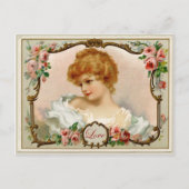 Carte postale ancienne reproduction de jolie dame (Devant)