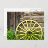 Carte Postale Ancienne roue de wagon dans la vieille ville histo (Devant / Derrière)