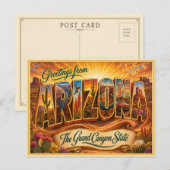 Carte postale ancienne : Salutation d'Arizona (Devant / Derrière)