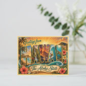 Carte postale ancienne : Salutation d'Hawaï (Debout devant)