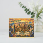 Carte Postale Ancienne Salutation Du Texas (Debout devant)