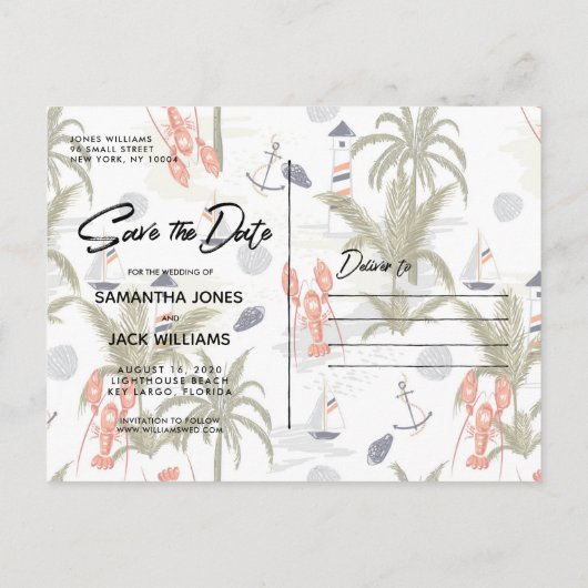 Carte postale ancienne | Sauvegarder la date (Dos)