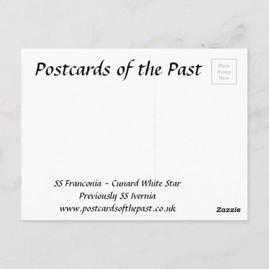 Carte postale ancienne - SS Franconia (Dos)