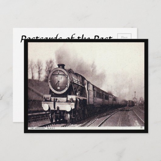 Carte postale ancienne - Train LMS "The Mancunian" (Devant / Derrière)