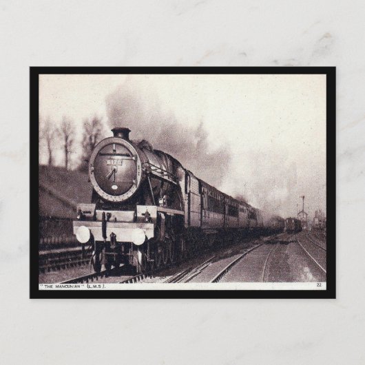 Carte postale ancienne - Train LMS "The Mancunian" (Devant)