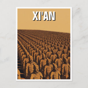 Carte Postale Ancienne ville de Xi'an (Guerriers de terre cuite)