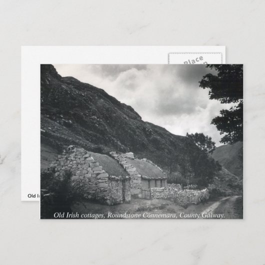 Carte Postale Anciennes chaumières irlandaises, Galway Irlande (Devant / Derrière)