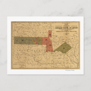 Carte Postale Anciennes limites de la "nation des" Indiens chero