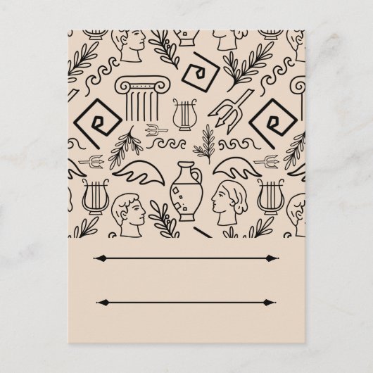 Carte Postale Ancient Greece Line Art Pattern (Devant)