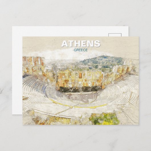 Carte Postale Ancient Theater of Athens Greece (Devant / Derrière)