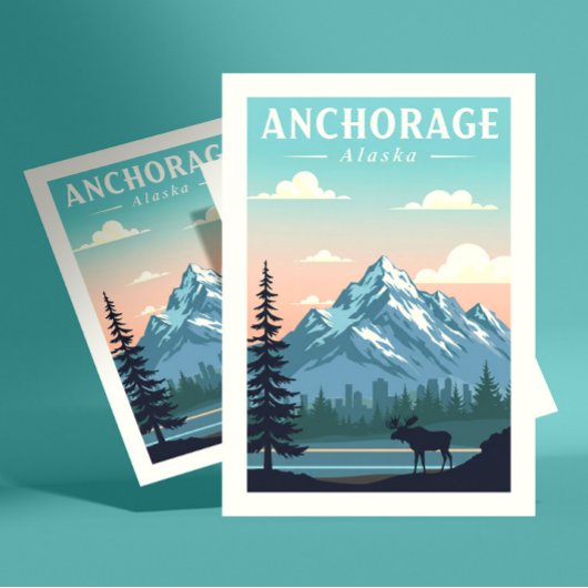 Carte Postale Ancrage vintage Alaska
