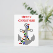 Carte Postale Ancre avec lumières de Noël Nautique (Debout devant)