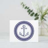 Carte Postale Ancre bleue et corde (Debout devant)