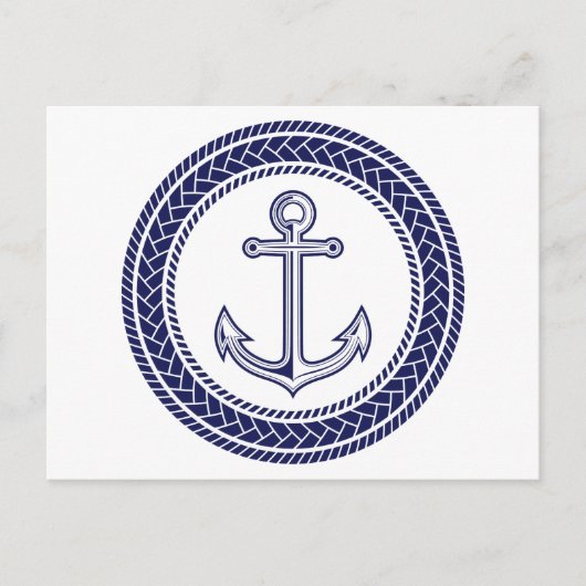Carte Postale Ancre bleue et corde (Devant)