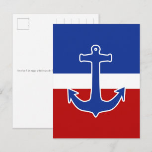 Carte Postale Ancre bleue + votre arrière-plan & idées