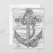 Carte Postale Ancre Et Corde Style (Devant / Derrière)