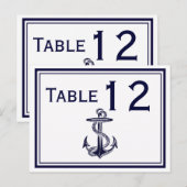 Carte Postale Ancre marine bleu encadré 2H Numéro de tableau (Devant / Derrière)