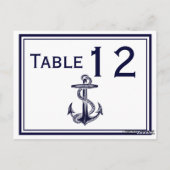 Carte Postale Ancre marine bleu encadré 2H Numéro de tableau (Dos)