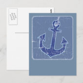 Carte Postale ancre marine bleue (Devant / Derrière)